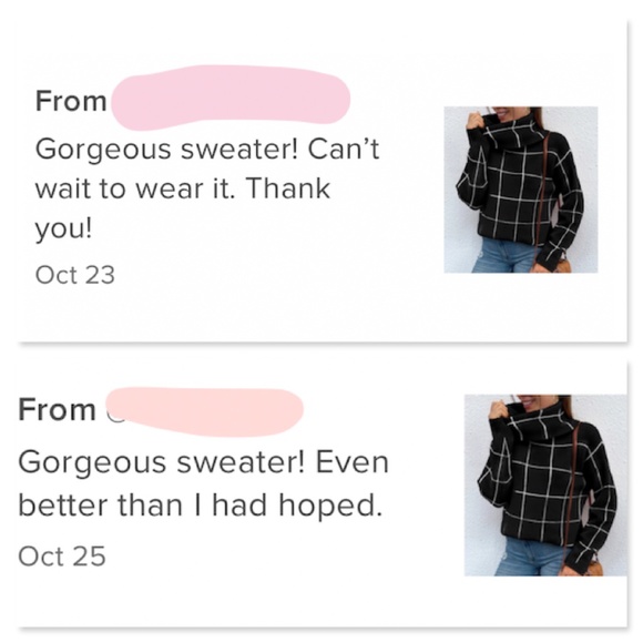 Tan Grid Printed Long Sweater Plaid Pattern Split Sides Pullover Turtleneck - Picture 9 of 12